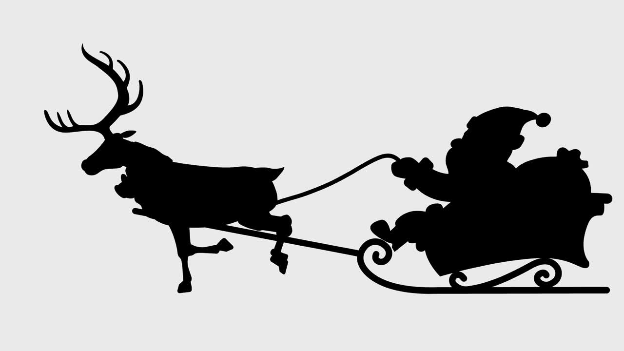 산타클로스 일러스트레이션 루프 애니메이션 (4k 해상도, 배경 투명성) 선물