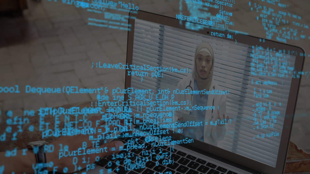 Data processing over doctors using laptop