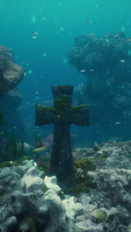 mysterious underwater cross