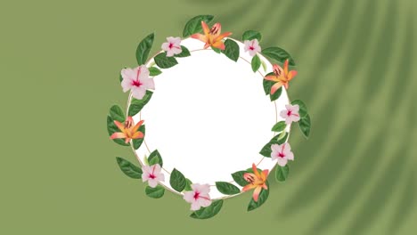 animation of floral pattern with copy space on green background