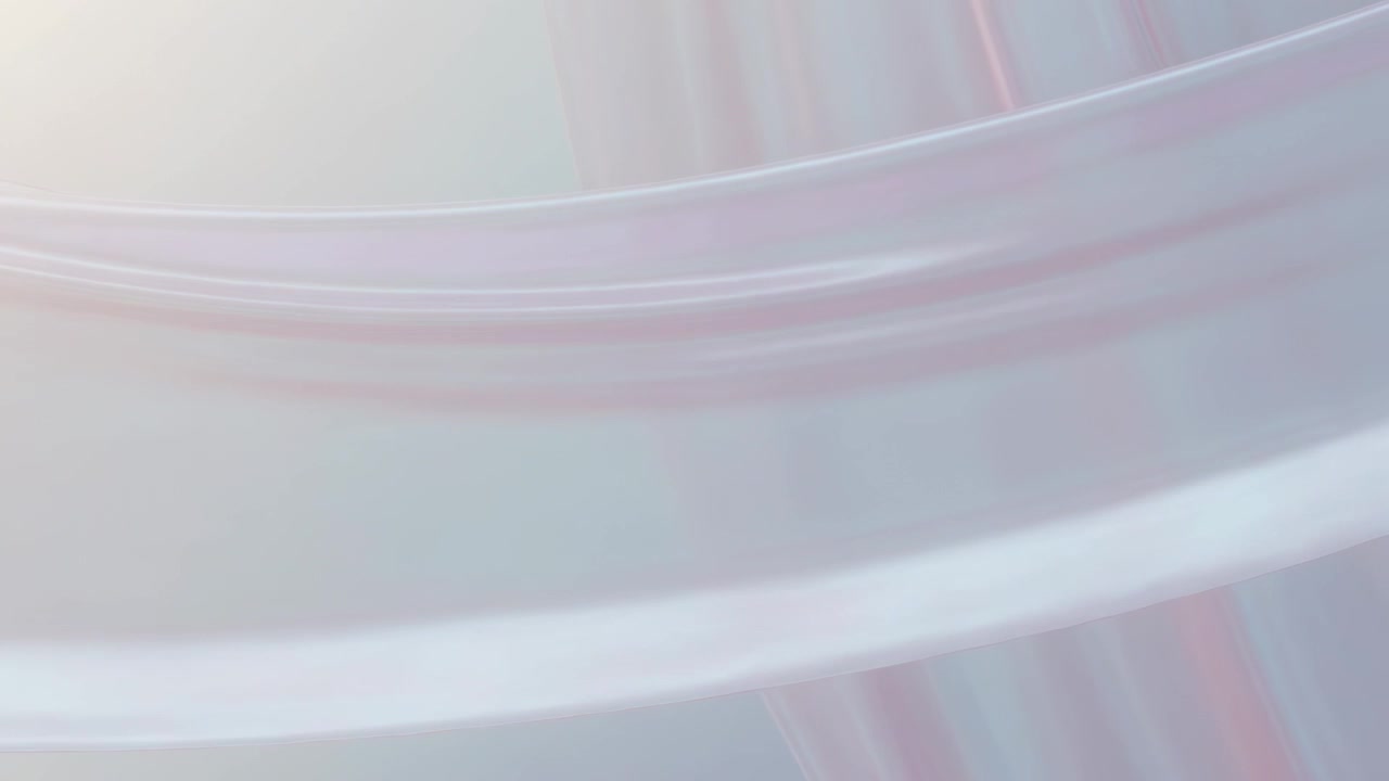 Drifting sheer curved ribbons moving down and sideways in studio backdrop triggered by warm glow