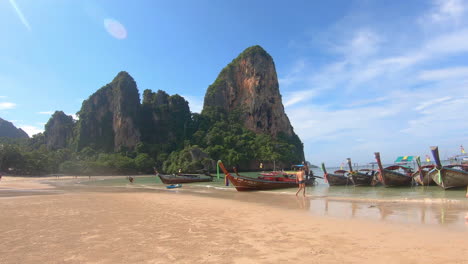 slow motion | view of lush islands from a beach in thailand