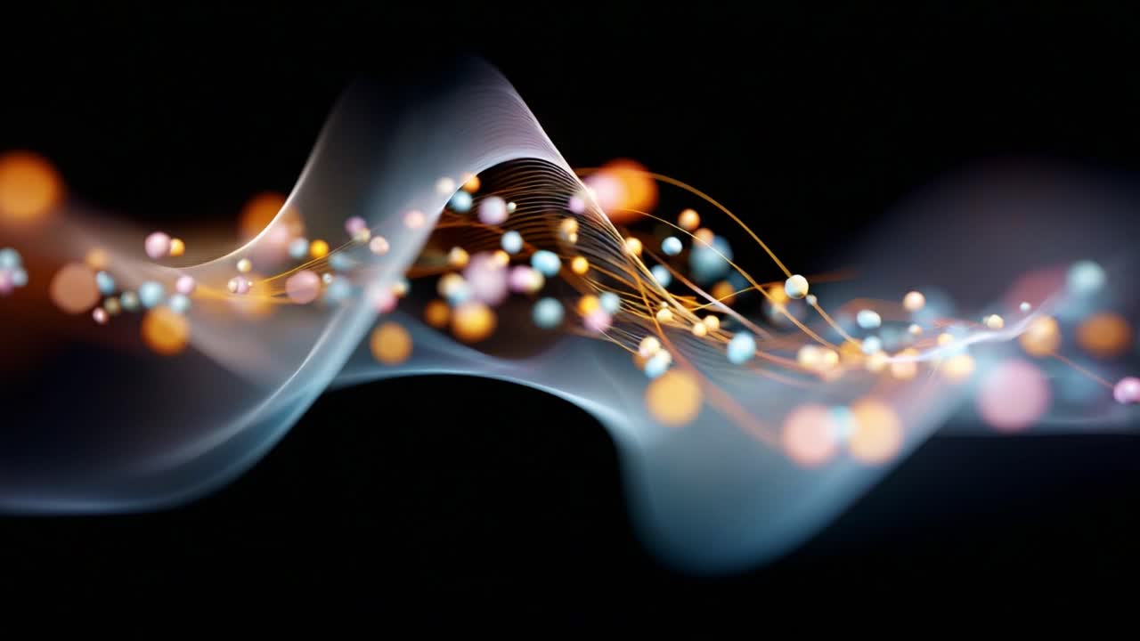 Exploring Dynamic Light Waves and Colorful Particle Streams in a Captivating Abstract Visual Representation of Energy and Motion Against a Dark Background