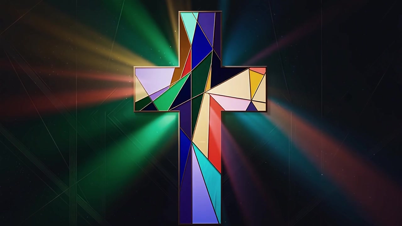 Cruz Cristiana con Luz Celestial, Fondo para Adoración.
