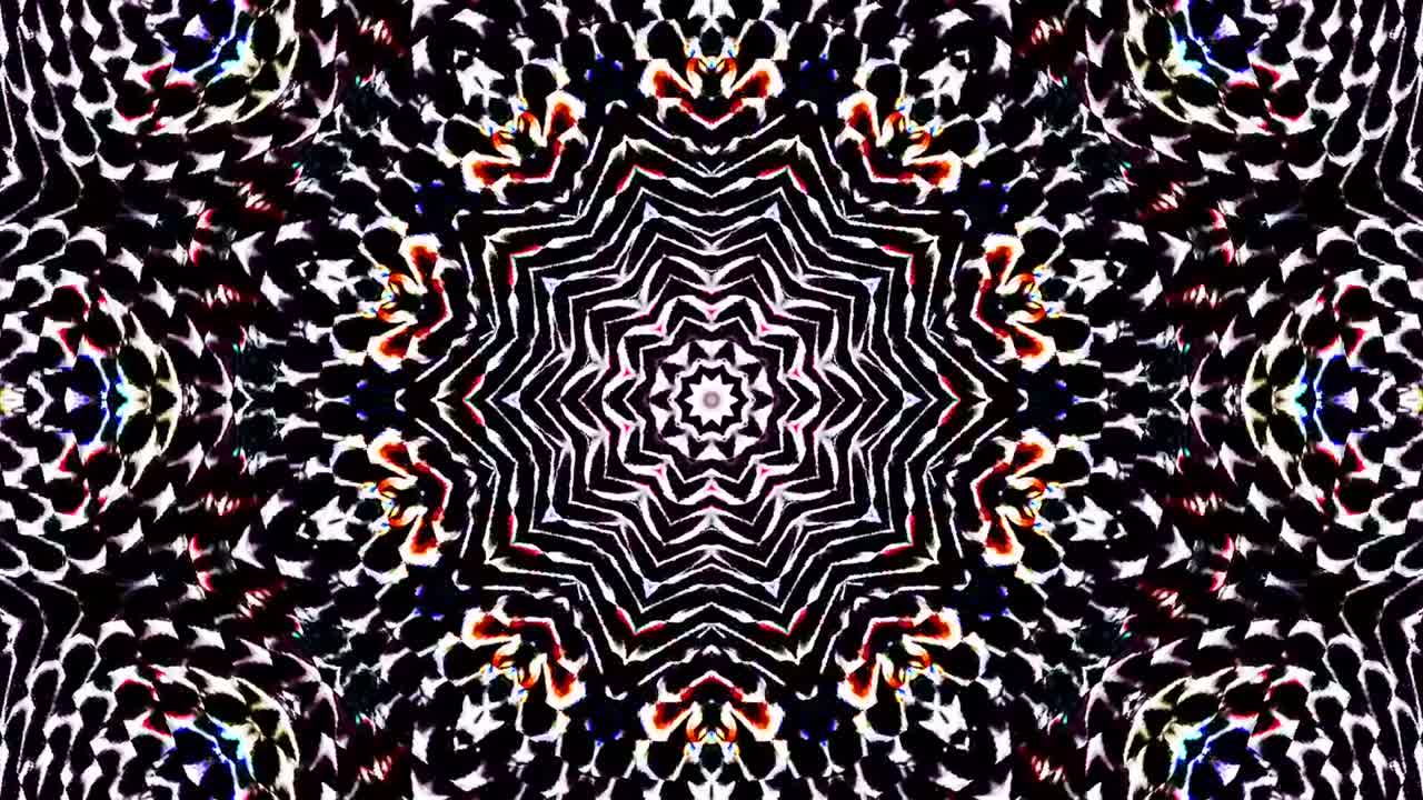 Beautiful abstract kaleidoscope that shines, a radiant light that regulates the subtle movements