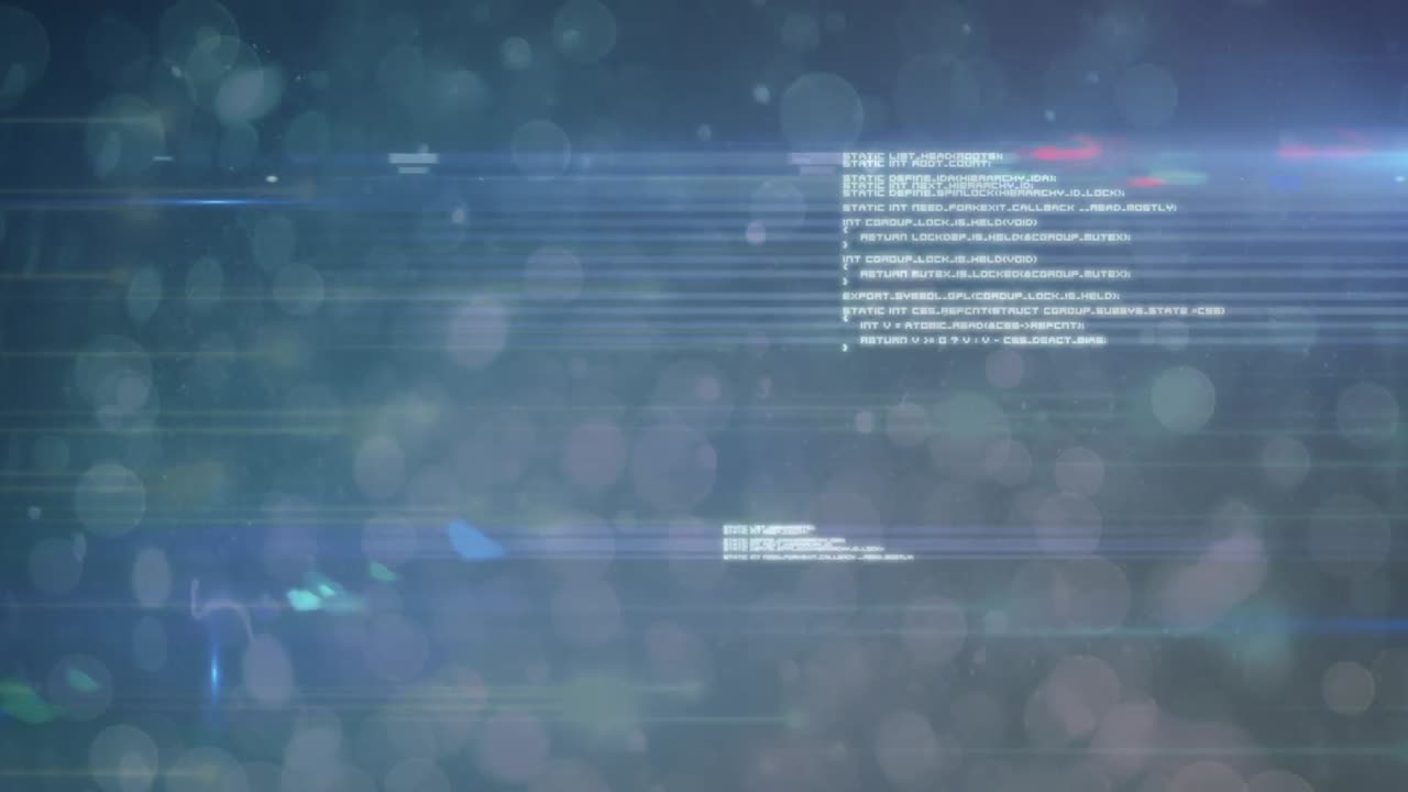 파란색 공간에서 데이터 처리에 대한 조명의 애니메이션