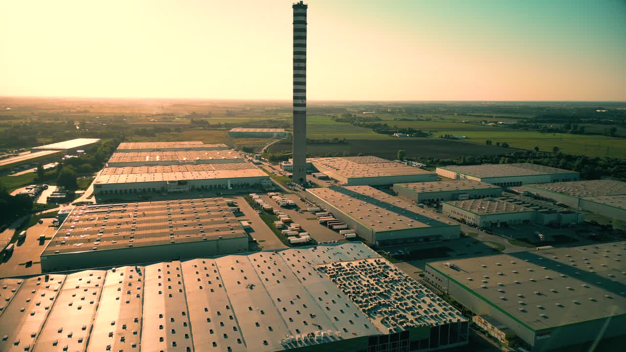 Aerial view of goods warehouse