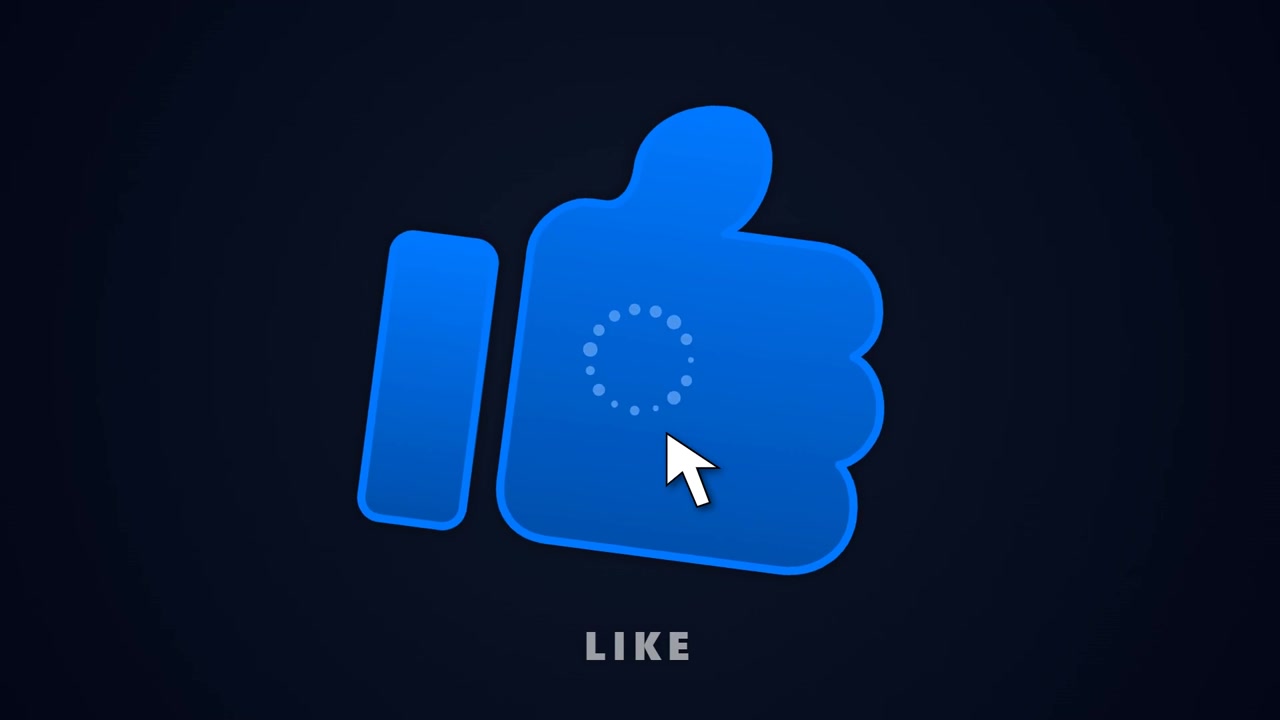 Computer Cursor Clicking Like Button Icon Animation