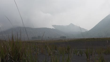 tengger mountains bromo active volcano covered in toxic plume java indonesia volcanic landscape