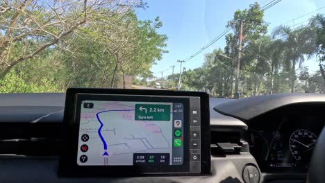 driving through varied landscapes using gps