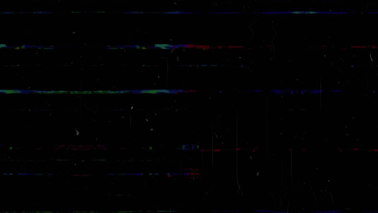 Effetto glitch VHS retrò con linee statiche colorate