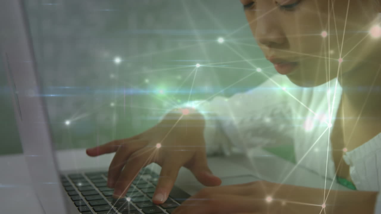 animación de una red de conexiones a través de una escolar usando una computadora