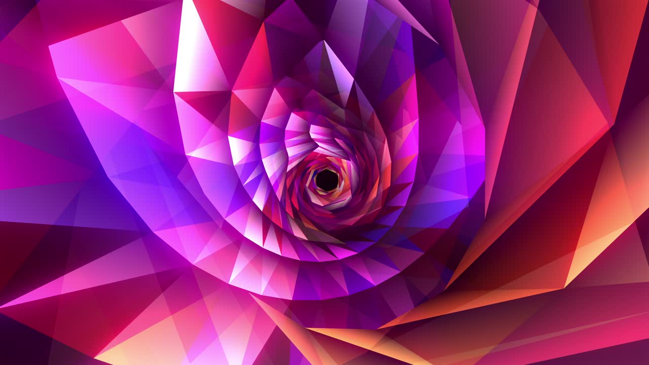 abstracto colorido parpadeante neón bajo poli futurista circuito de túnel animación. 4k 3d render ciclo sin costuras fondo cyberpunk de ciencia ficción. viaje infinito a través de túnel moderno de neón abstracto. circuito de música vj.