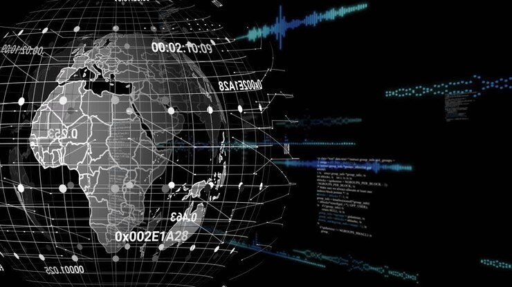 Animation of data processing over globe