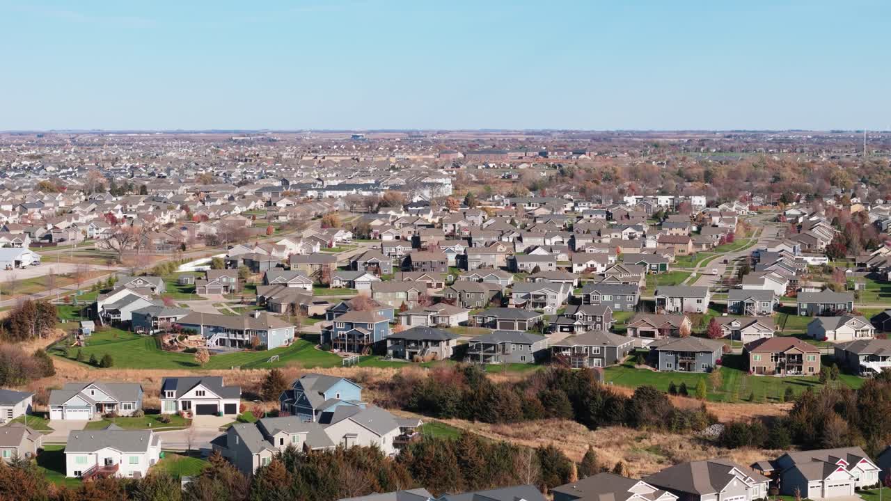 Drone footage of the suburb neighborhoods in Ankeny, Iowa