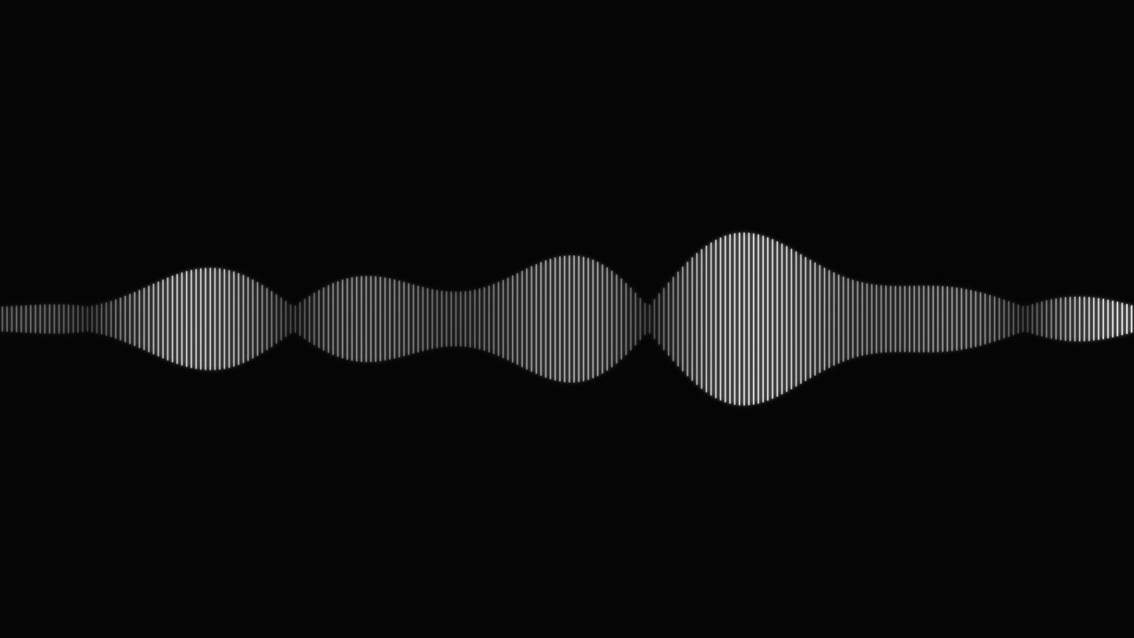 Animated White Sound Wave Visualization on Black Background