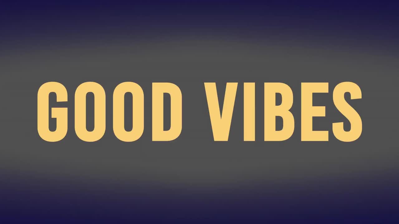 animación de buenas vibraciones texto y escaneo de alcance sobre fondo negro