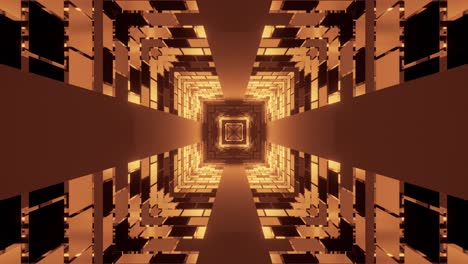 square-shaped-bronze,-orange-colored-tunnel