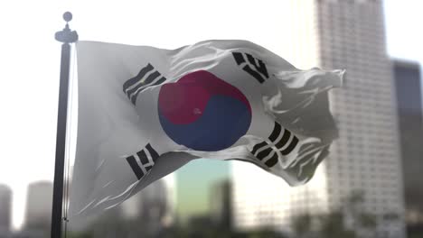 south korean national flag. south korea country waving flag. politics and news illustration