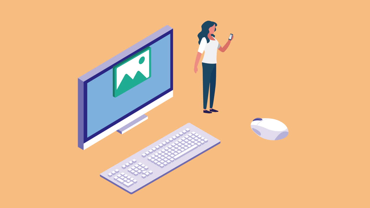 education online with female student using desktop
