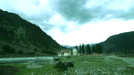 village life on a mountain plateau in beautiful pakistan