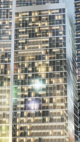 night view of modern skyscrapers