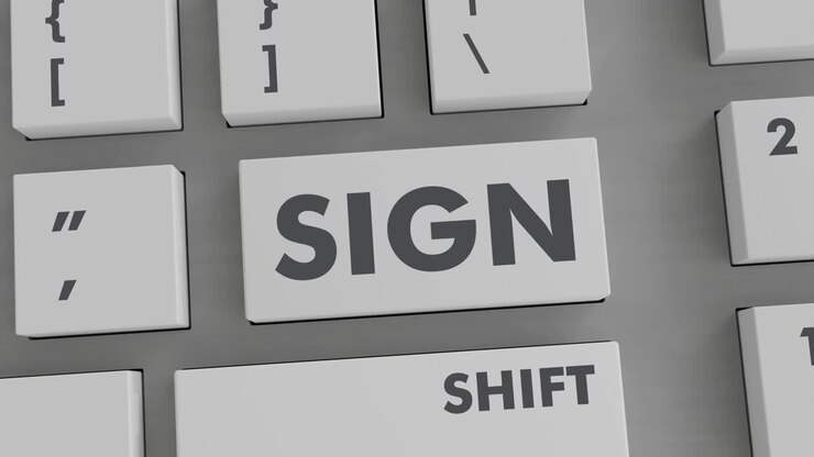 SIGN BUTTON PRESSING ON KEYBOARD