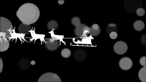 santa claus in sleigh pulled by reindeers