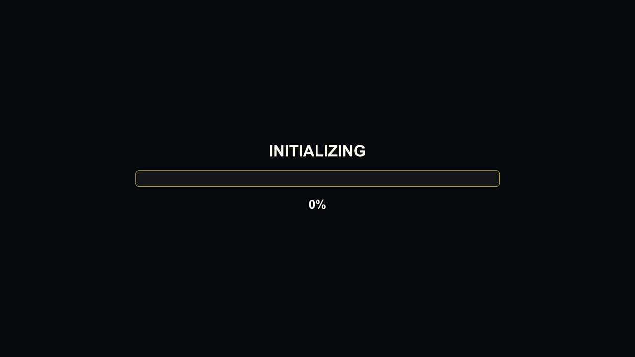 A progress bar displays the word INITIALIZING along with a percentage showing 0. This setup is common in video production or live streaming contexts