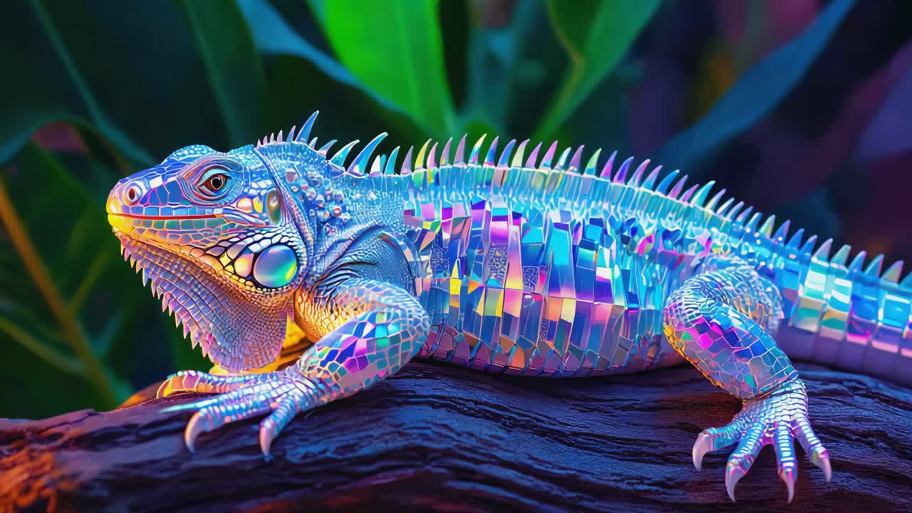 Colorful Iguana Portrait