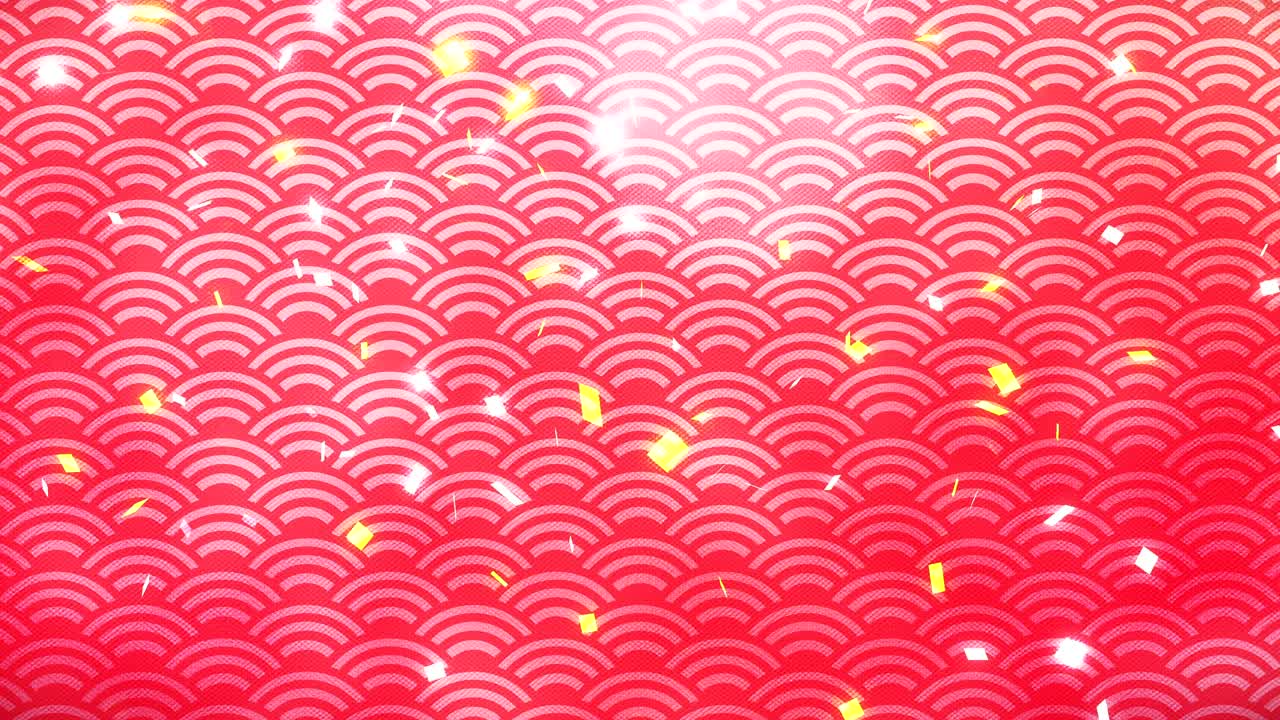 새해 일본 패턴, 은 배경, 루프 애니메이션