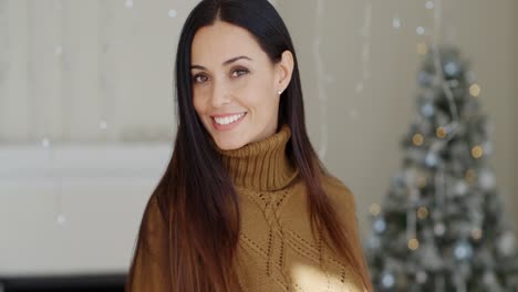 stylish attractive young woman in her living room