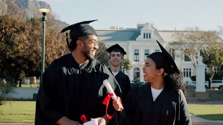 Graduation Celebration with Happy Students