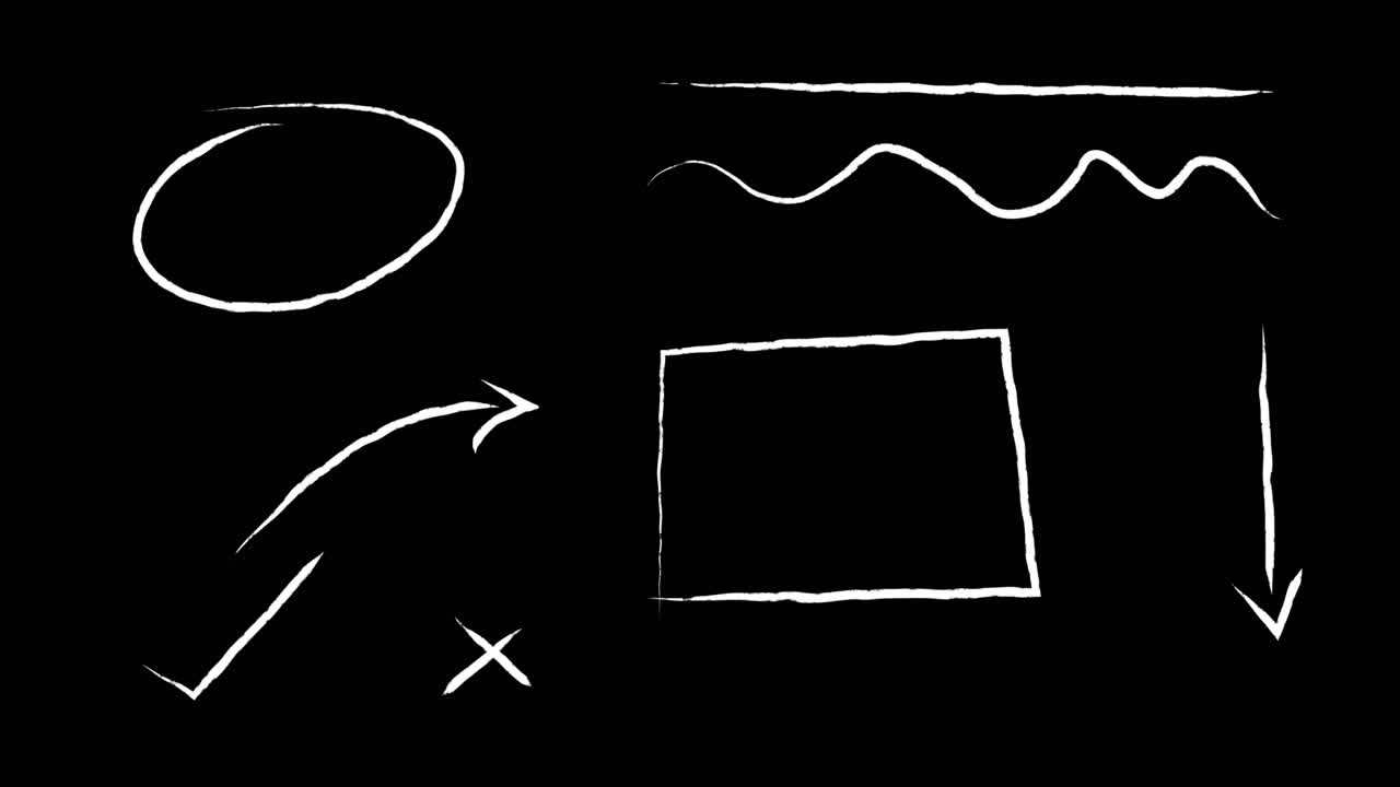 검은 바탕에  ⁇ 색으로 윤 ⁇ 된 음성 거품, 선 및 화살표의 애니메이션