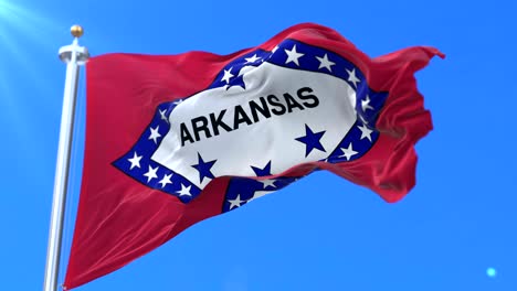 flag of arkansas state, region of the united states - loop