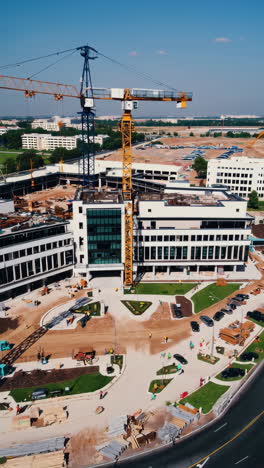 construction of a modern commercial building