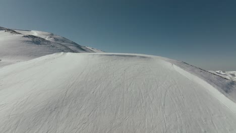 drone footage, of faraya lebanon track in shot