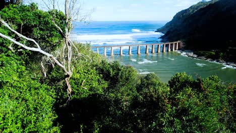 Pan-reveal-a-train-ocean-bridge