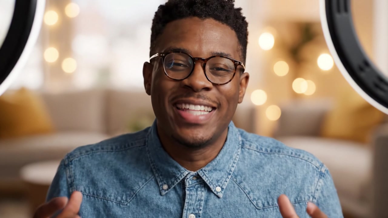Engaging Conversation: A Young Man Shares Insights on Life and Inspiration in a Bright, Cozy Living Space, Bringing Warmth and Connection to His Audience.