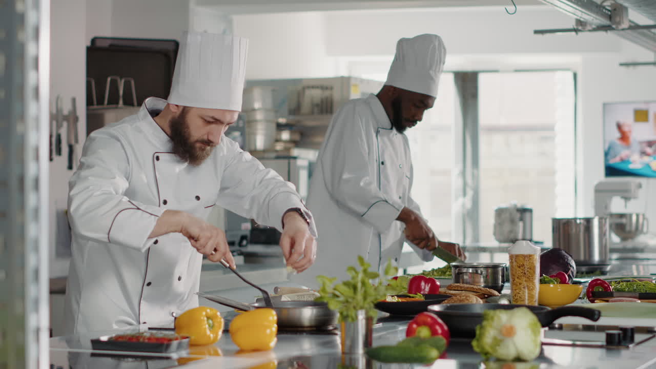 Authentic cook adding shredded parmesan on tasty dish