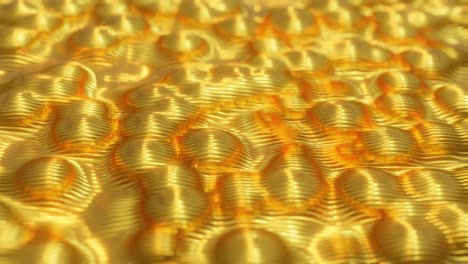 bubbling 3d gold waves background, luxury golden lines in motion, animated 4k loop