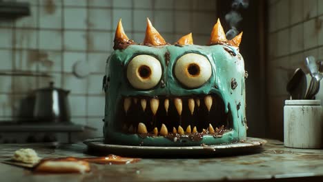 monster cake in a kitchen