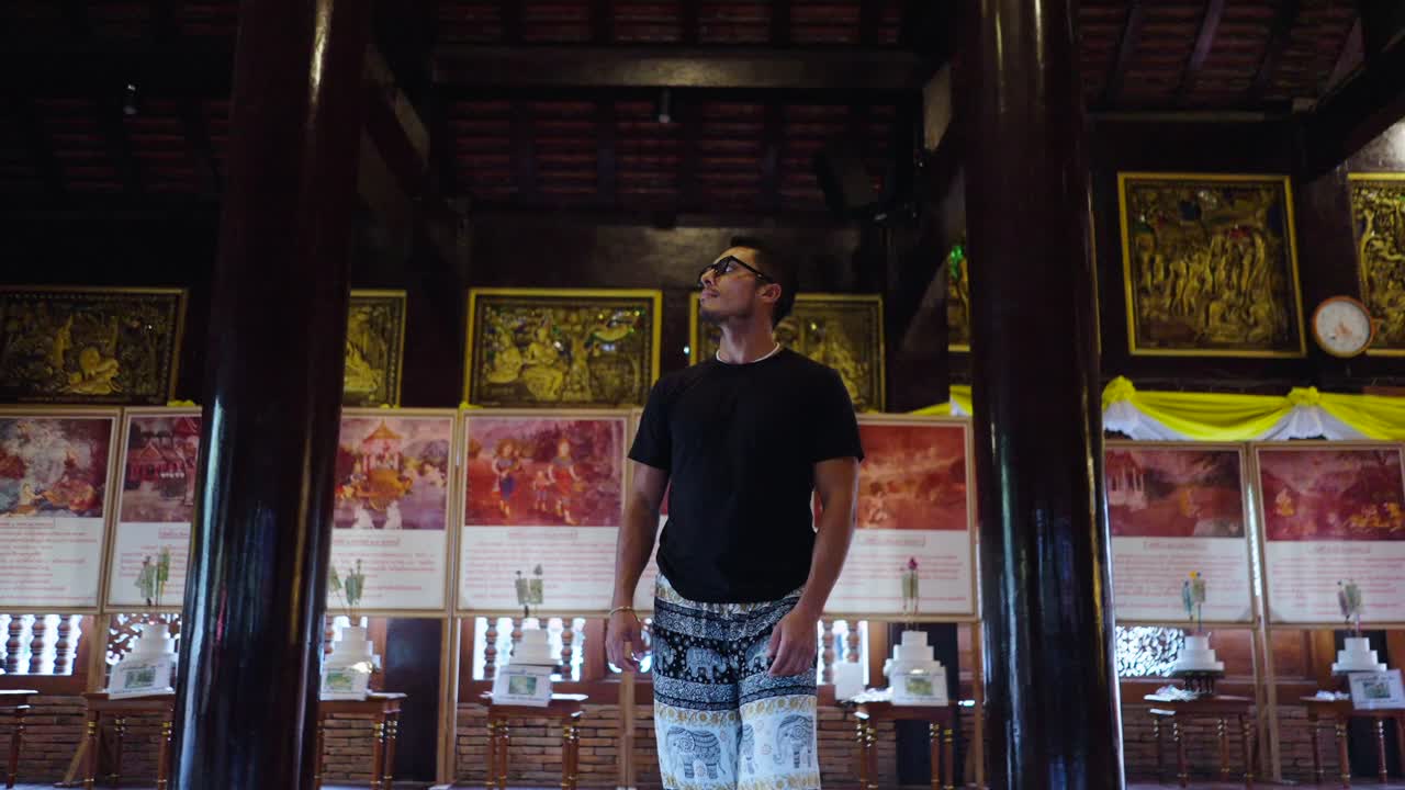Tourist in a Thai Temple
