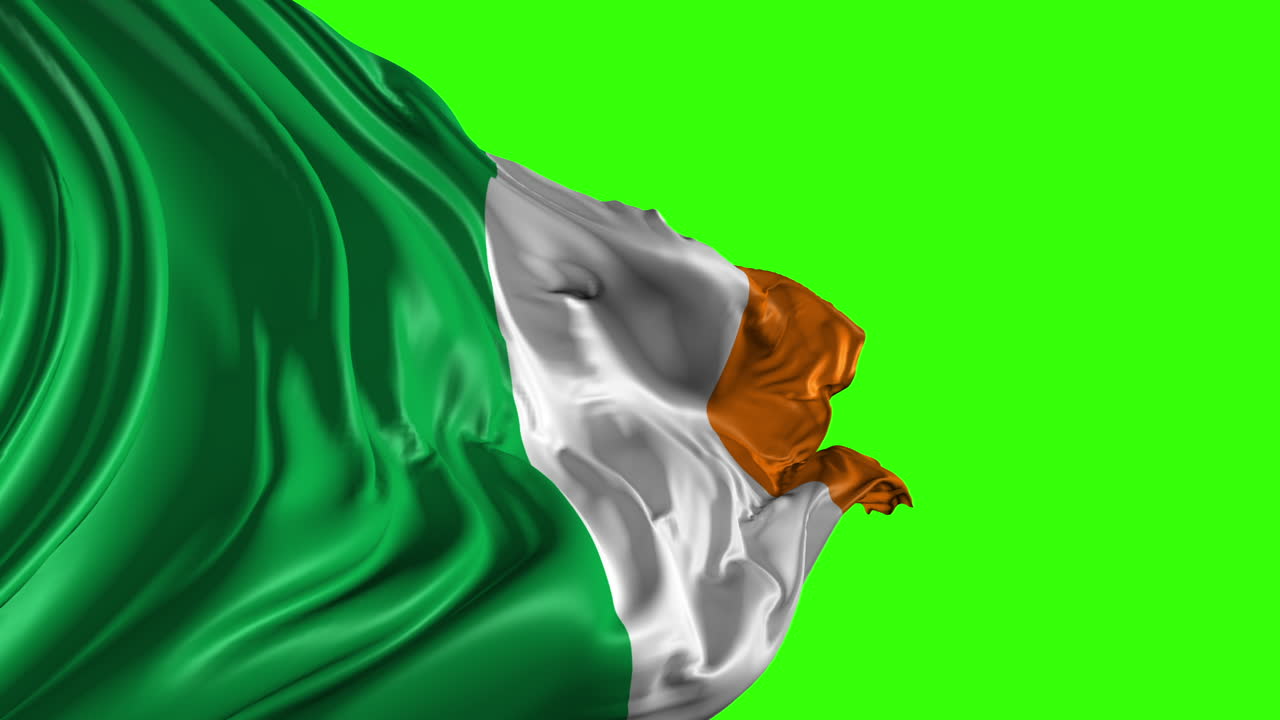 Irish flag on green screen