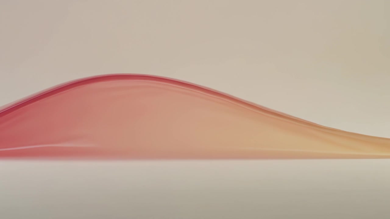 Animation starter, ren bølge skifter hen over studiebunden, overlappende lag foldes og fremkalder stof.