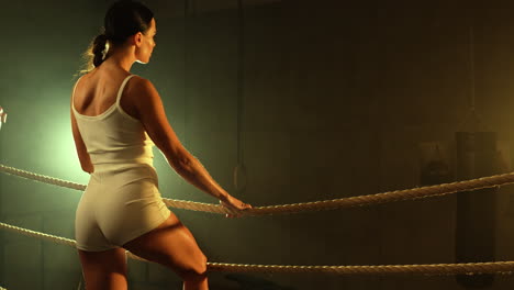 woman in boxing ring