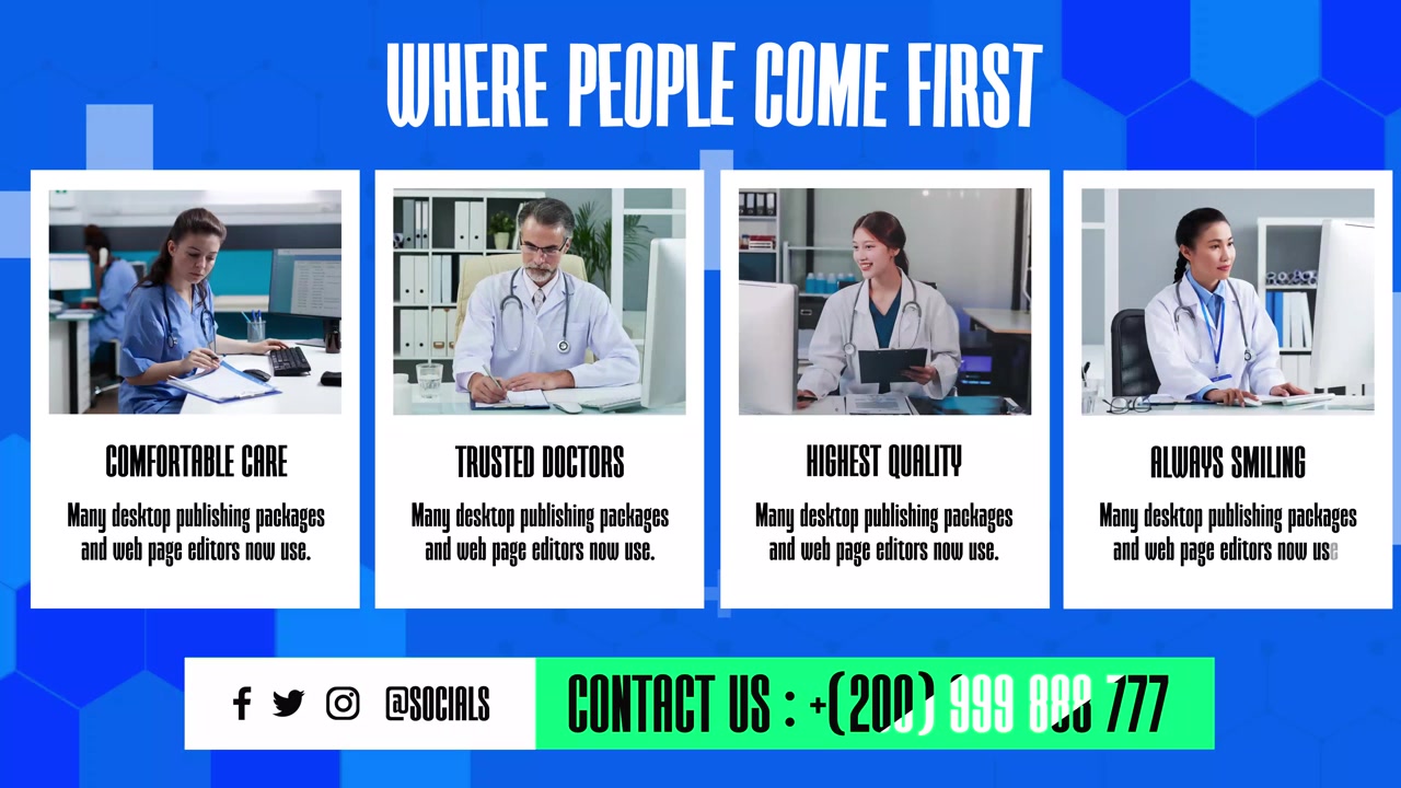 Animated Presentation Showcasing Medical Professionals and Healthcare Services