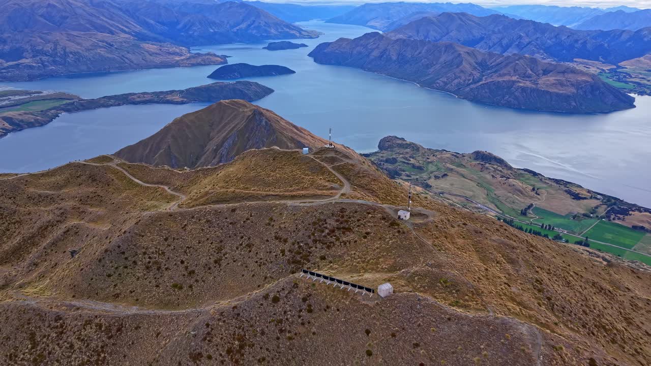 Scenic view from Roys Peak over Lake Wanaka, serene and breathtaking