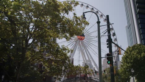 atlanta ferris wheel with cityscape view