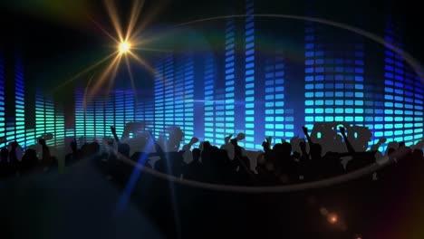 animation of light trails over people dancing